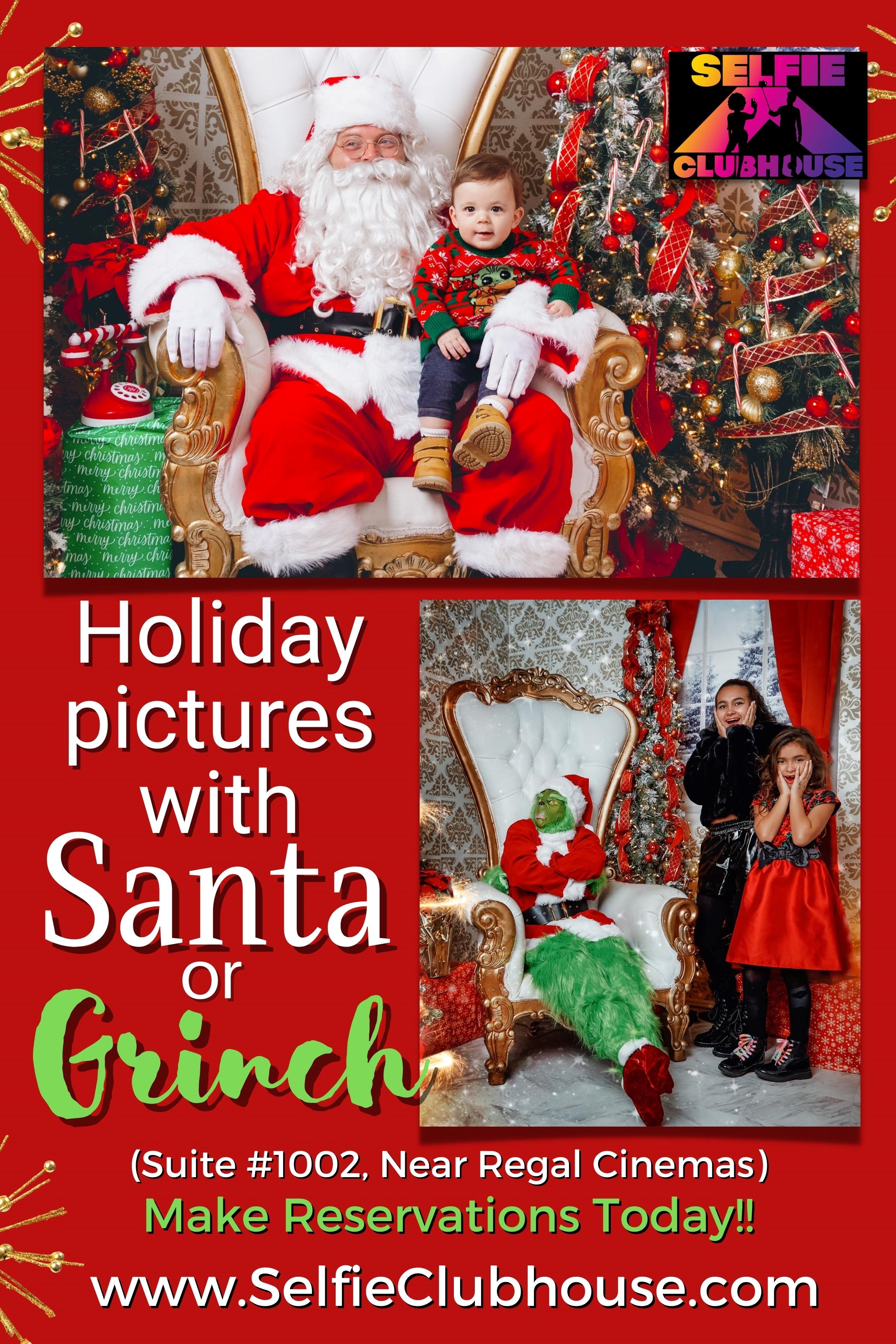 Holiday Pictures with Santa & The Grinch 